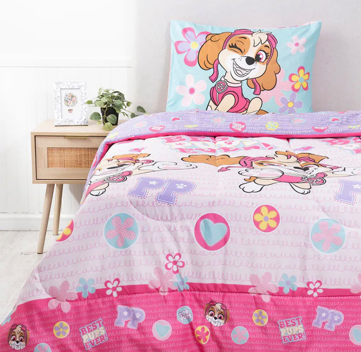 Plumón Reversible Paw Patrol Skye y Everest 1,5 Plazas + Funda de Almohada