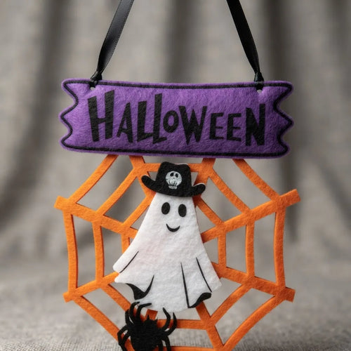 Adorno Colgante de Halloween con Fantasma y Telaraña